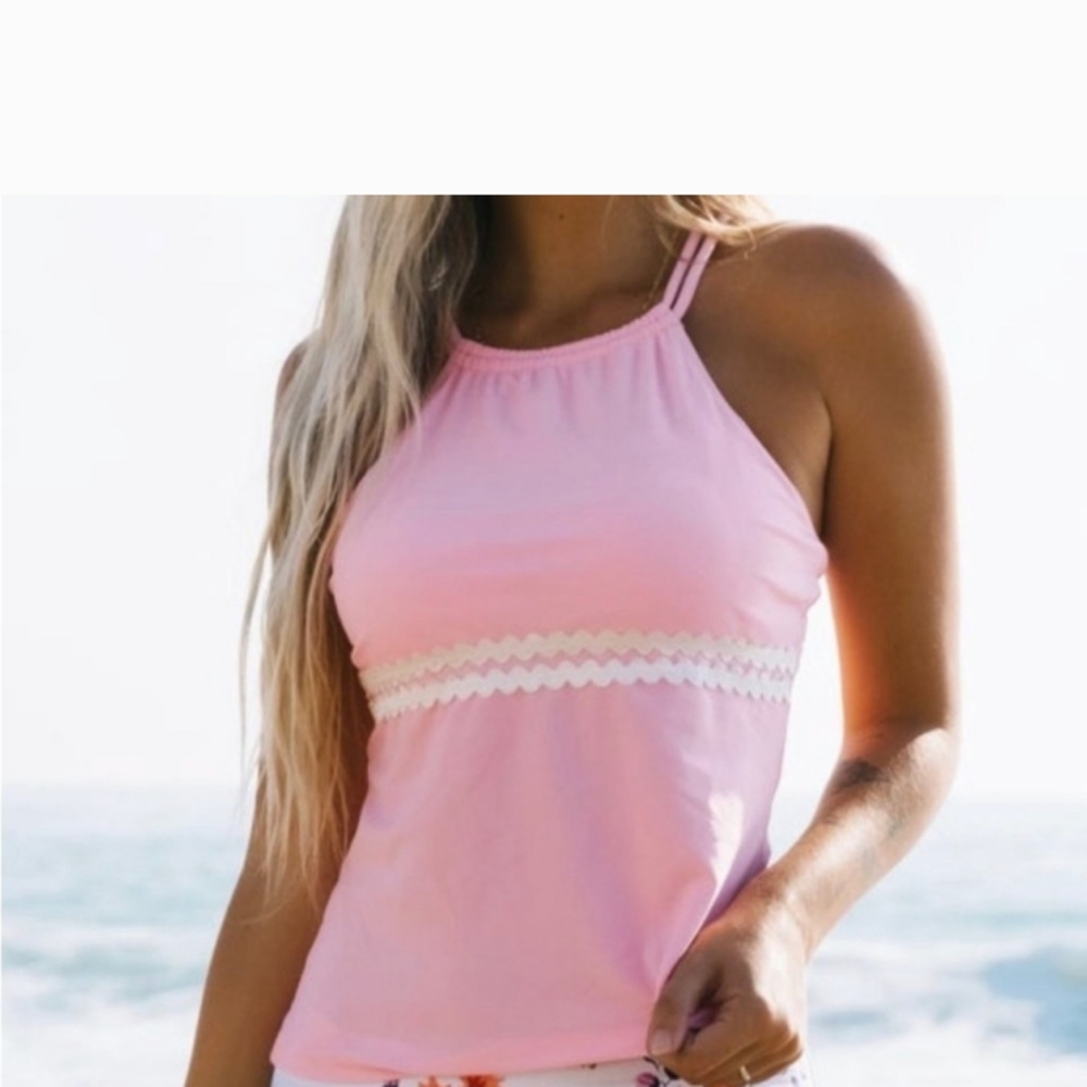 Beachsissi ruffled bathing suit top NWT